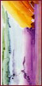 Handgemaltes Aquarell-Etikett in Gelb und Violett