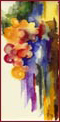 Handgemaltes Aquarell-Etikett mit Traubenmotiv